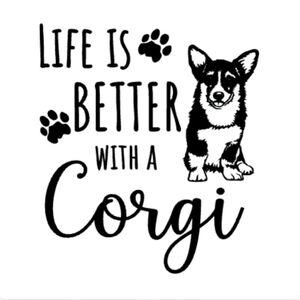 "Life Is Better with A Corgi" Animal Dog Vinyl Graphic Auto Laptop Decal Sticker